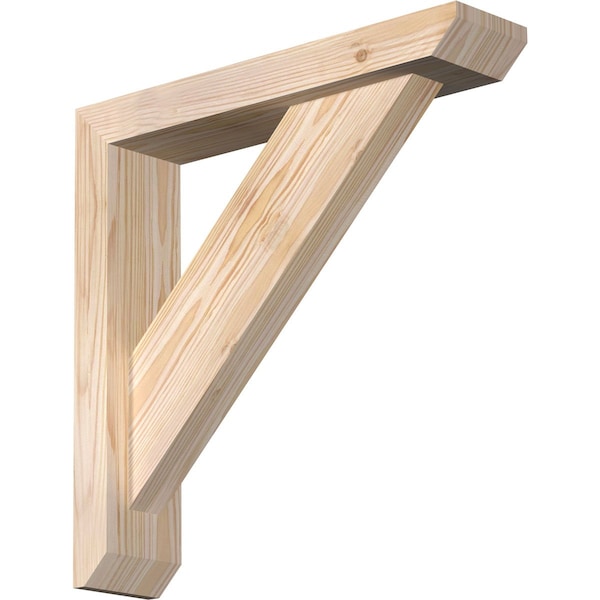 Ekena Millwork Traditional Slat Smooth Bracket w/ Offset Brace, Douglas Fir, 3 1/2"W x 16"D x 16"H BKT0402X16X16TRA06SDF - main
